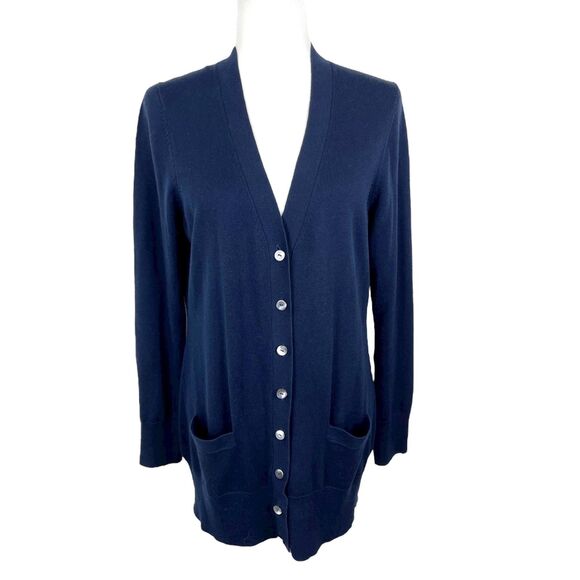 Brooks Brothers Sweaters - Brooks Brothers Sweater Women Large Navy Knit Cotton Cashmere Button Up Cardigan